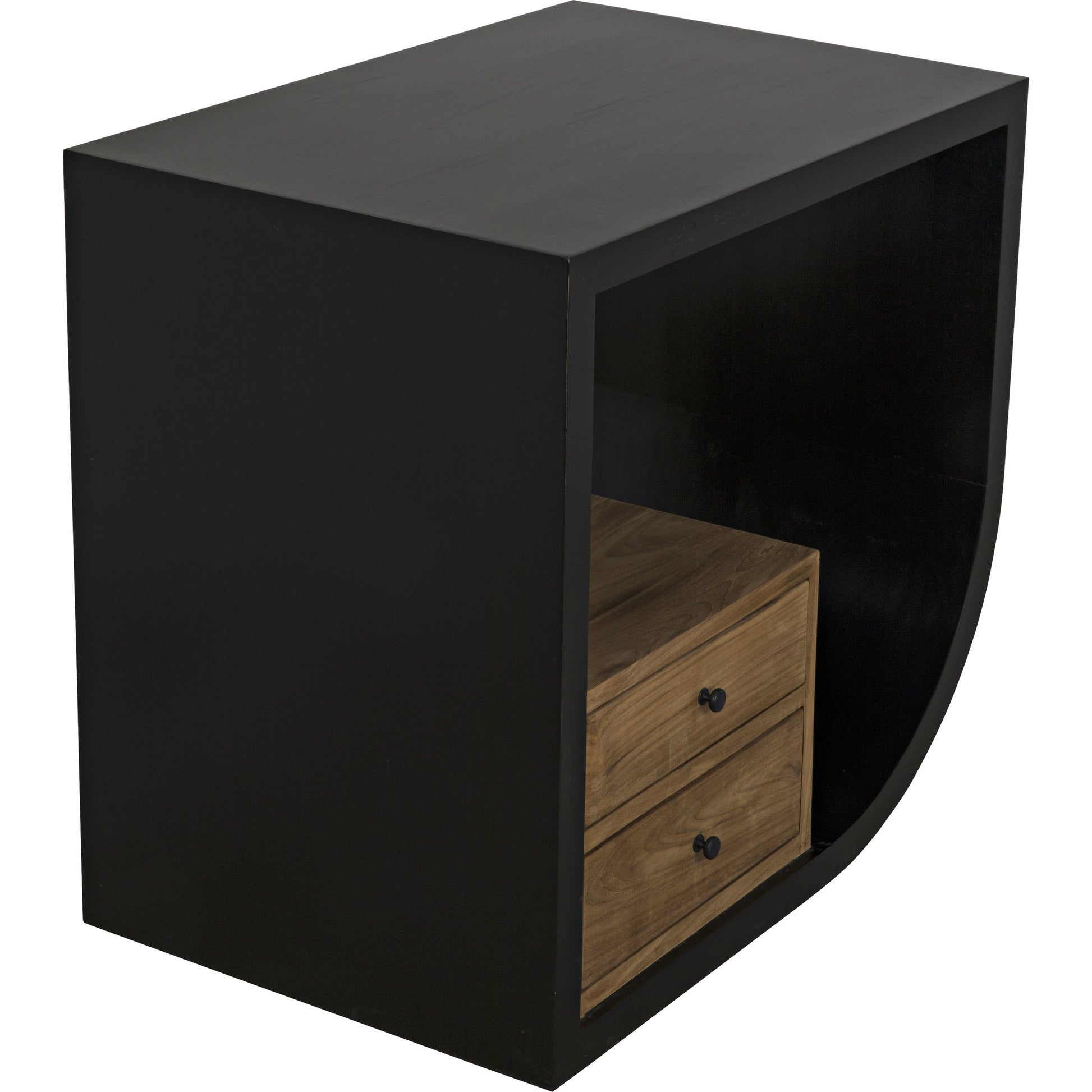 Burton Side Table by Noir in hand rubbed black. Made from mahogany, teak in a modern style.