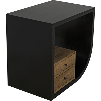 Burton Side Table by Noir in hand rubbed black. Made from mahogany, teak in a modern style.
