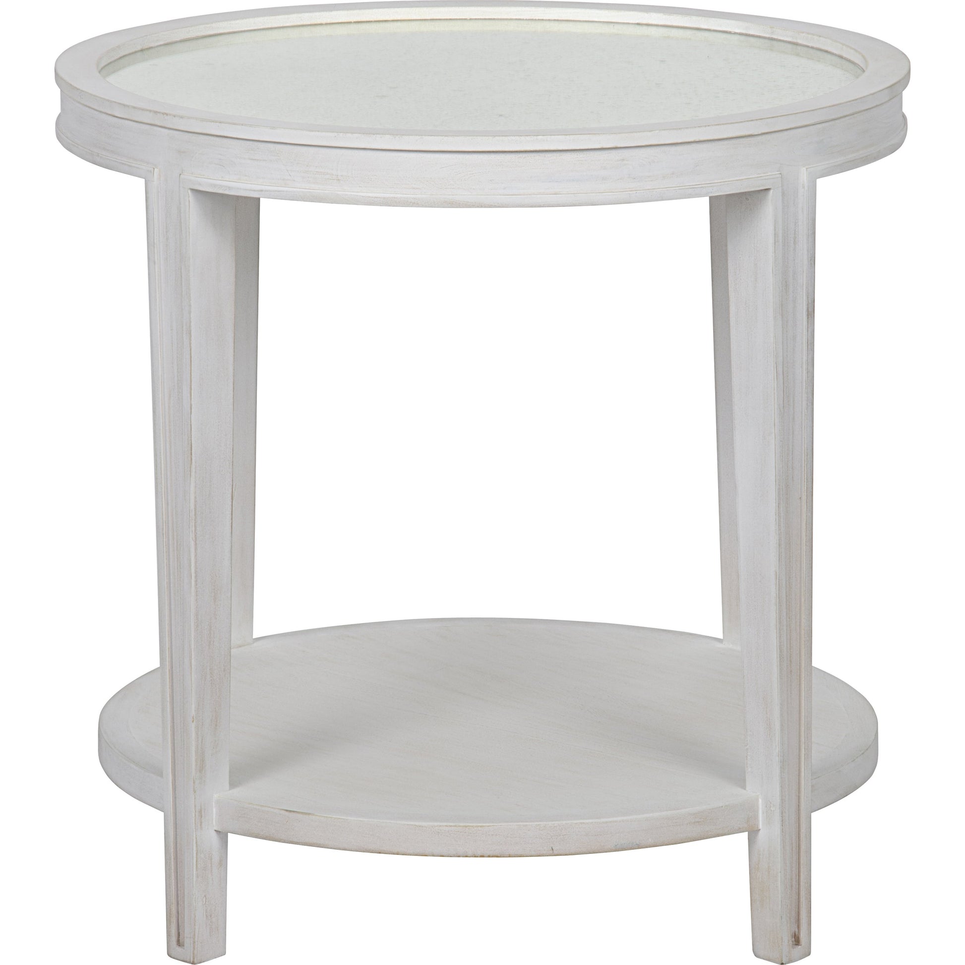 Imperial Side Table by Noir in white wash. Made from mahogany in a transitional style.