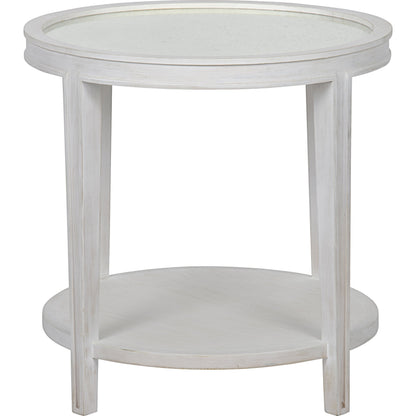 Imperial Side Table by Noir in white wash. Made from mahogany in a transitional style.
