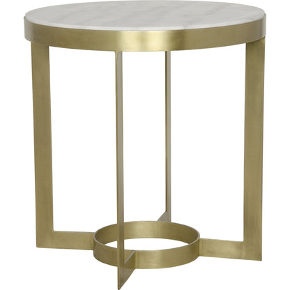 Parker Side Table by Noir in metal, black marble. Made from metal, marble in a transitional style.