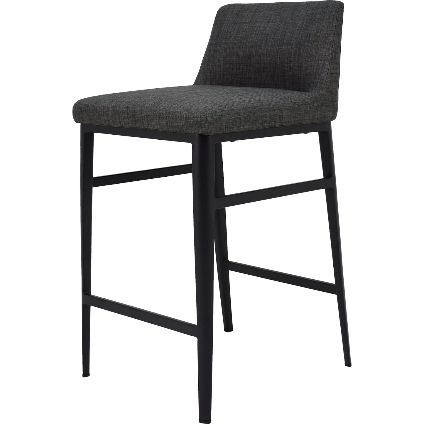 004 S-329408 | Additional Silo | Baron Counter Stool Charcoal by Moe's Home Collection in charcoal gray and powder coated. Made from upholstery: 100% polyester, upholstery foam, steel legs, plywood in a modern style.