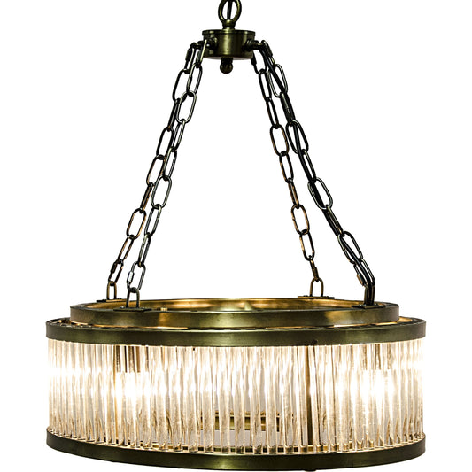Petronas Chandelier by Noir in antique brass. Made from glass, metal in a transitional style.