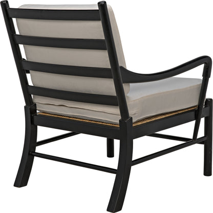 Kevin Chair by Noir in hand rubbed black. Made from mahogany in a transitional style.