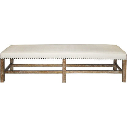 Sweden Bench by Noir in gray wash. Made from mindi in a transitional style.