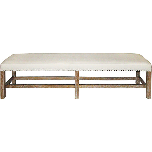 Sweden Bench by Noir in gray wash. Made from mindi in a transitional style.