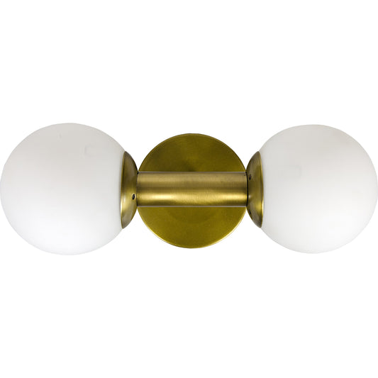 Antiope Sconce by Noir in antique brass. Made from metal, glass in a modern style.