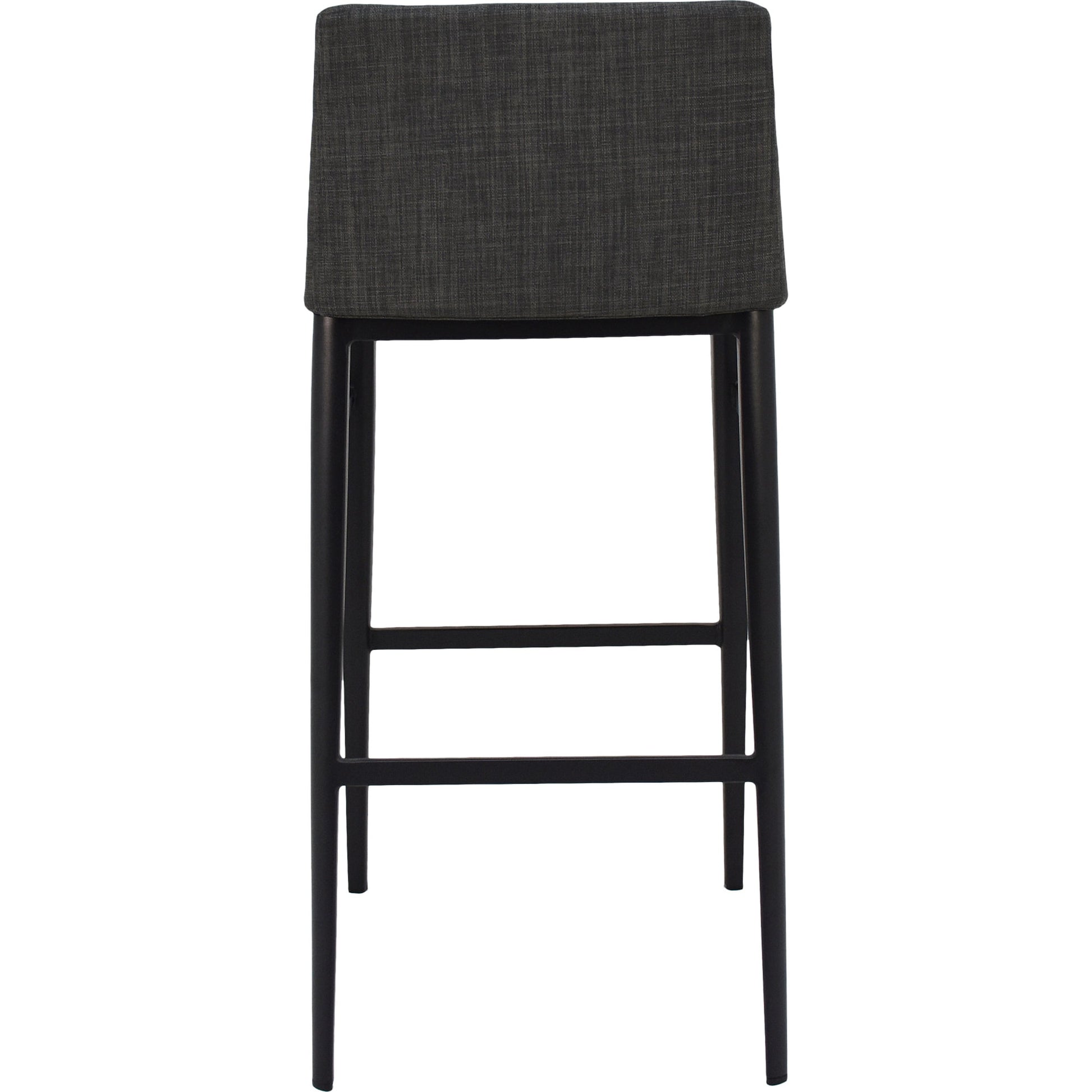 Baron Barstool Charcoal by Moe's Home Collection in charcoal gray and powder coated. Made from upholstery: 100% polyester, upholstery foam, steel legs, plywood in a modern style.