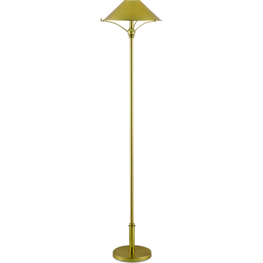 MaarlaTable Lamp by Currey and Company in polished brass. Made from metal in a traditional style.