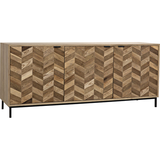 Herringbone Sideboard by Noir in washed walnut. Made from walnut, metal in a eclectic & global style.