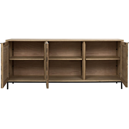 Herringbone Sideboard by Noir in washed walnut. Made from walnut, metal in a eclectic & global style.