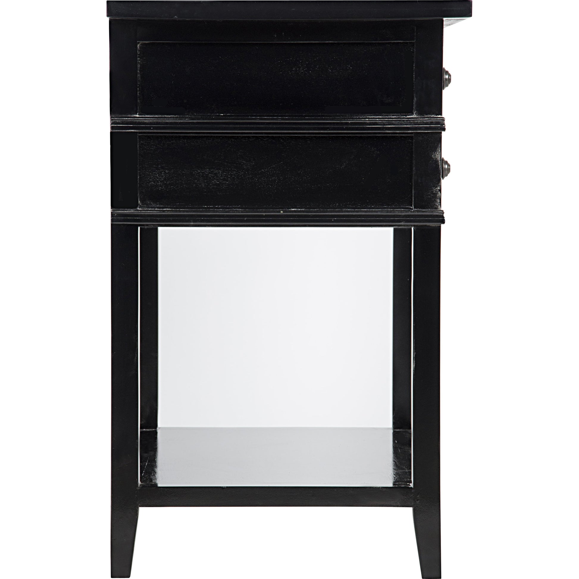 Colonial Side Table by Noir in distressed black. Made from birch in a traditional style.