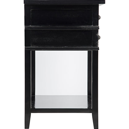 Colonial Side Table by Noir in distressed black. Made from birch in a traditional style.