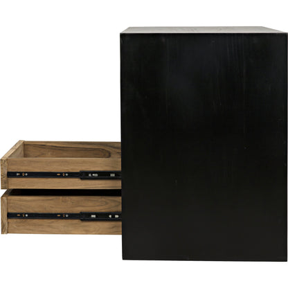 Burton Side Table by Noir in hand rubbed black. Made from mahogany, teak in a modern style.