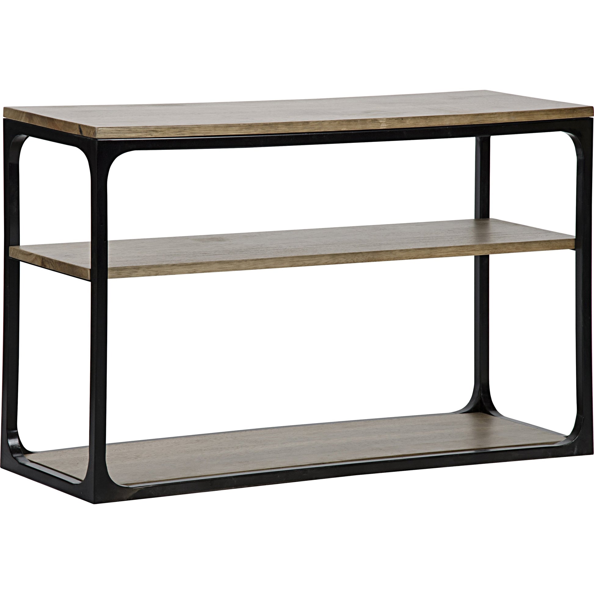 Novie Console by Noir in dark walnut. Made from walnut, metal in a modern style.
