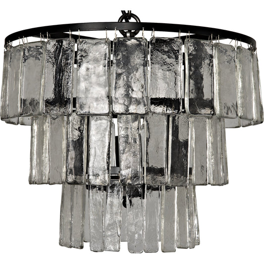 Carnegie Chandelier by Noir in metal, glass. Made from metal, glass in a transitional style.