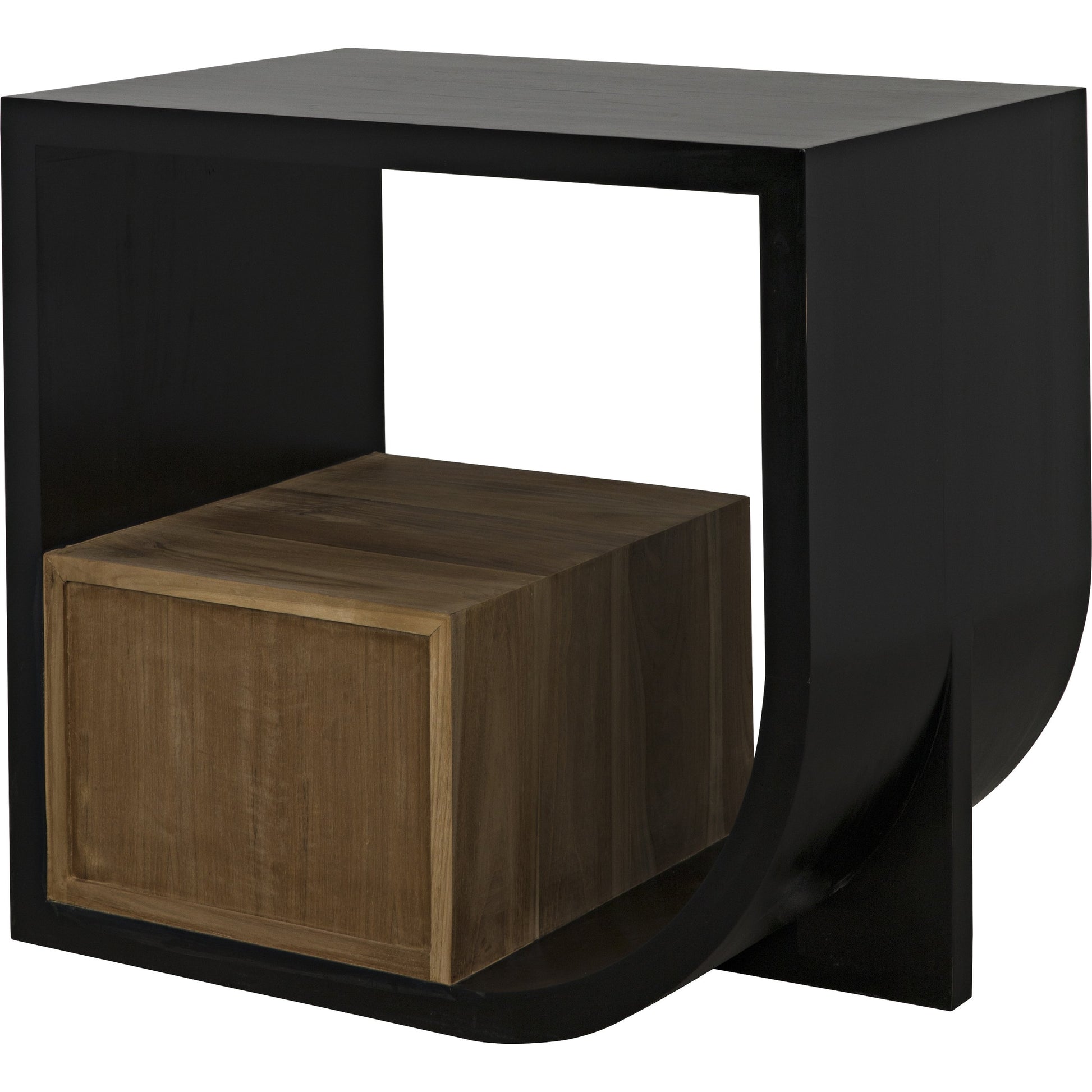 Burton Side Table by Noir in hand rubbed black. Made from mahogany, teak in a modern style.