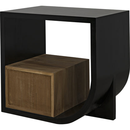 Burton Side Table by Noir in hand rubbed black. Made from mahogany, teak in a modern style.