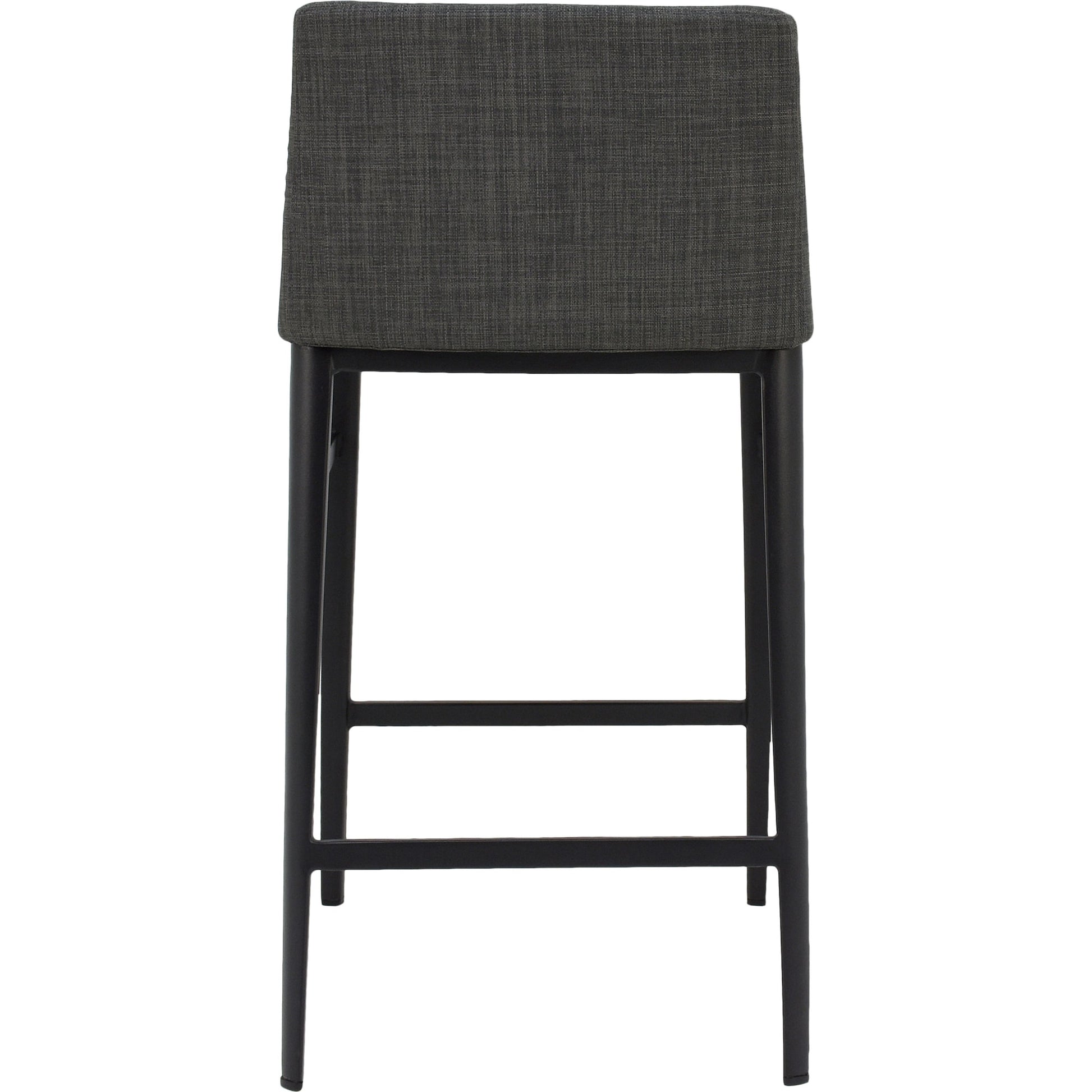 Baron Counter Stool Charcoal by Moe's Home Collection in charcoal gray and powder coated. Made from upholstery: 100% polyester, upholstery foam, steel legs, plywood in a modern style.