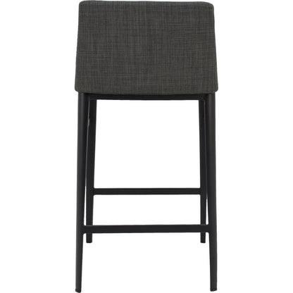 Baron Counter Stool Charcoal by Moe's Home Collection in charcoal gray and powder coated. Made from upholstery: 100% polyester, upholstery foam, steel legs, plywood in a modern style.
