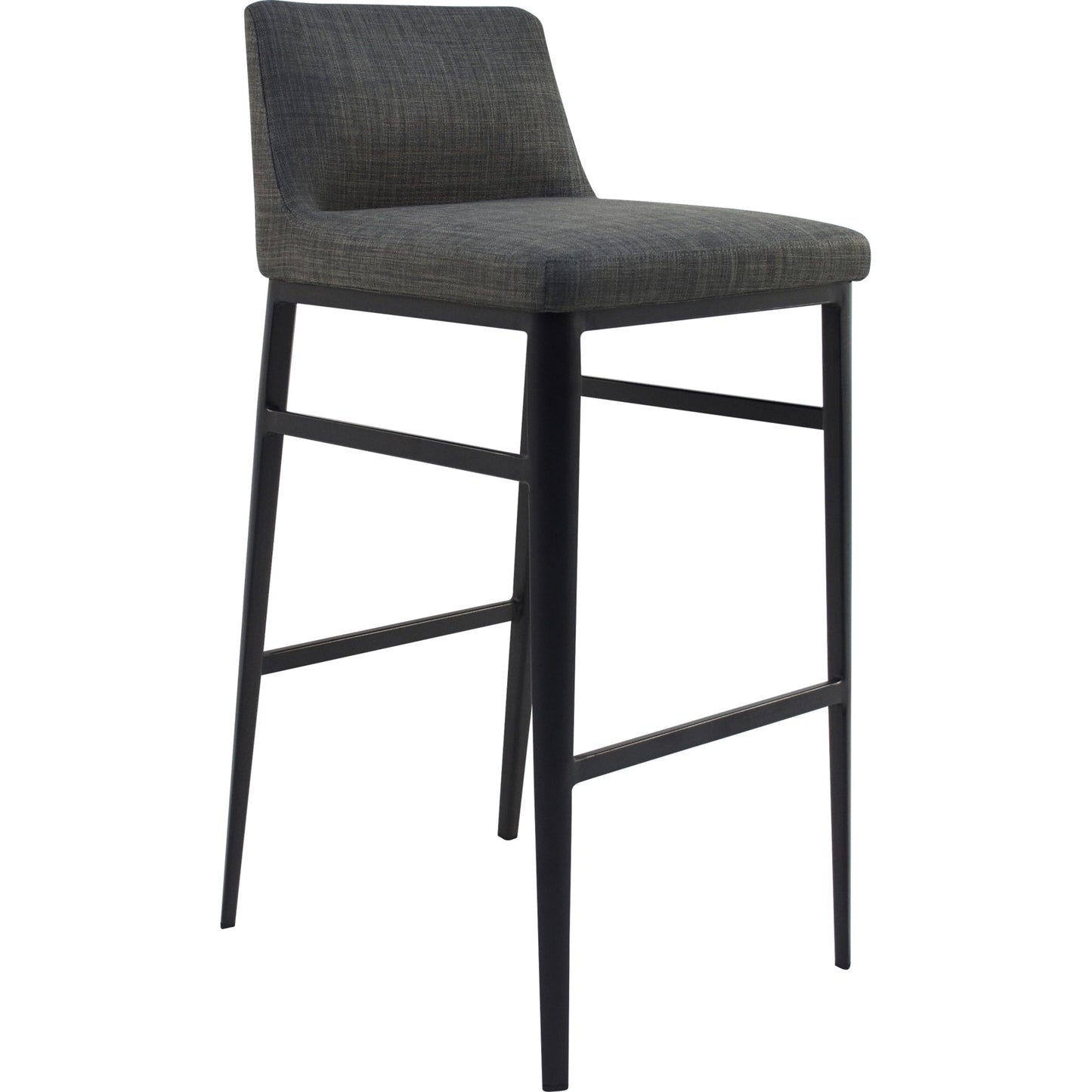 001 S-329407 | Primary Silo | Baron Barstool Charcoal by Moe's Home Collection in charcoal gray and powder coated. Made from upholstery: 100% polyester, upholstery foam, steel legs, plywood in a modern style.