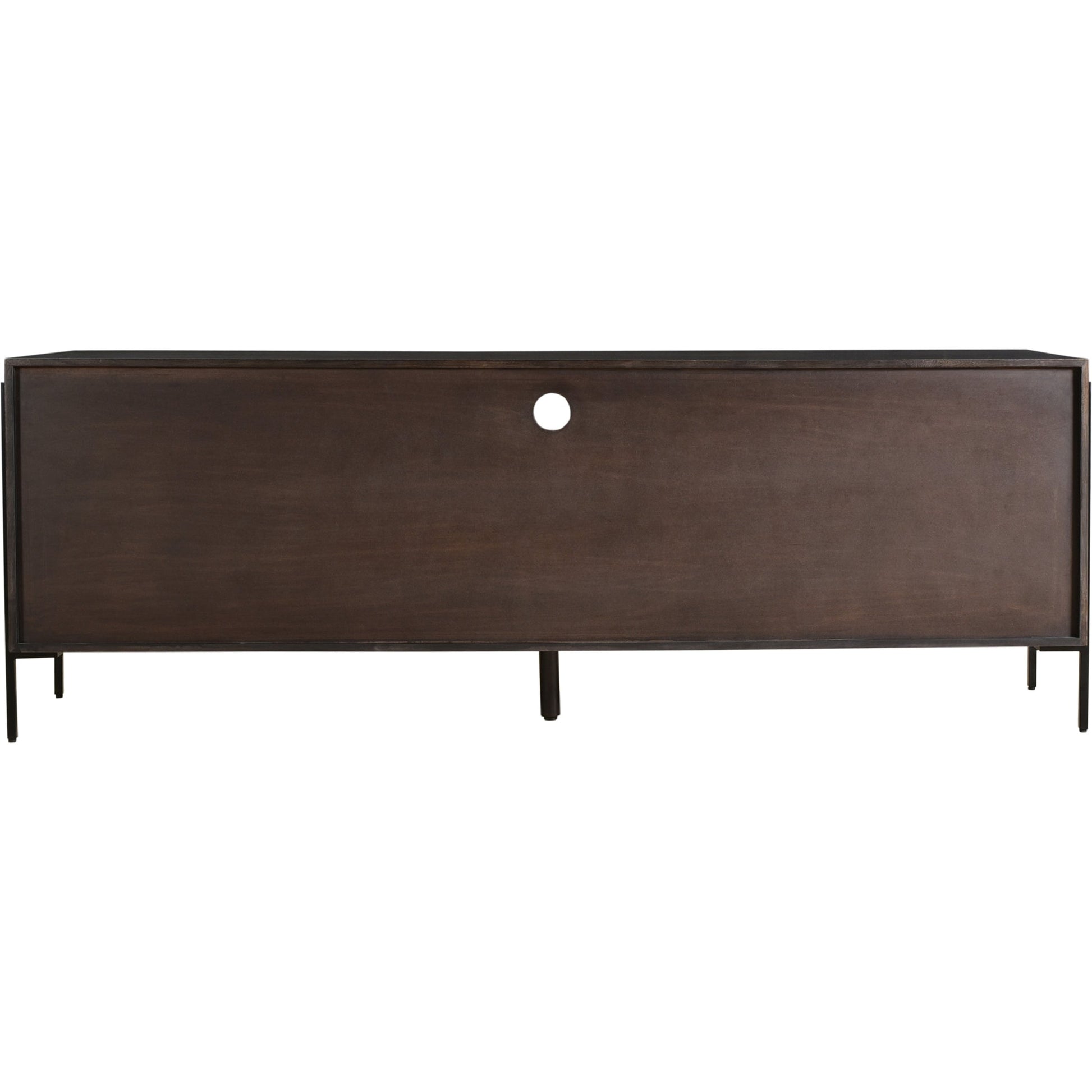 Tobin Entertainment Unit by Moe's Home Collection in light brown. Made from solid mango, iron base, mdf in a modern style.