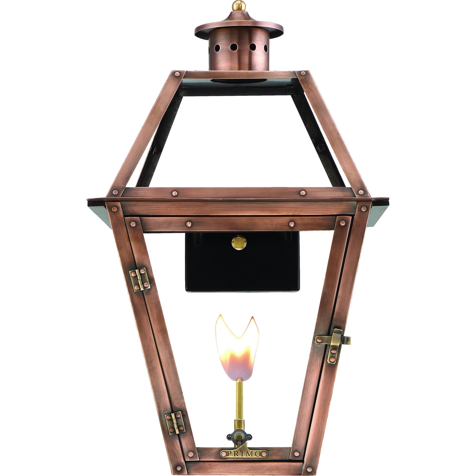 Orleans Gas Lantern by Primo Lighting in aged copper. Made from copper in a modern style.