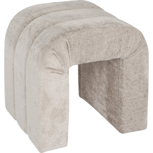 Finch Horizontal Channeled Stool by Worlds Away in taupe textured chenille. Made from unique in a modern style.