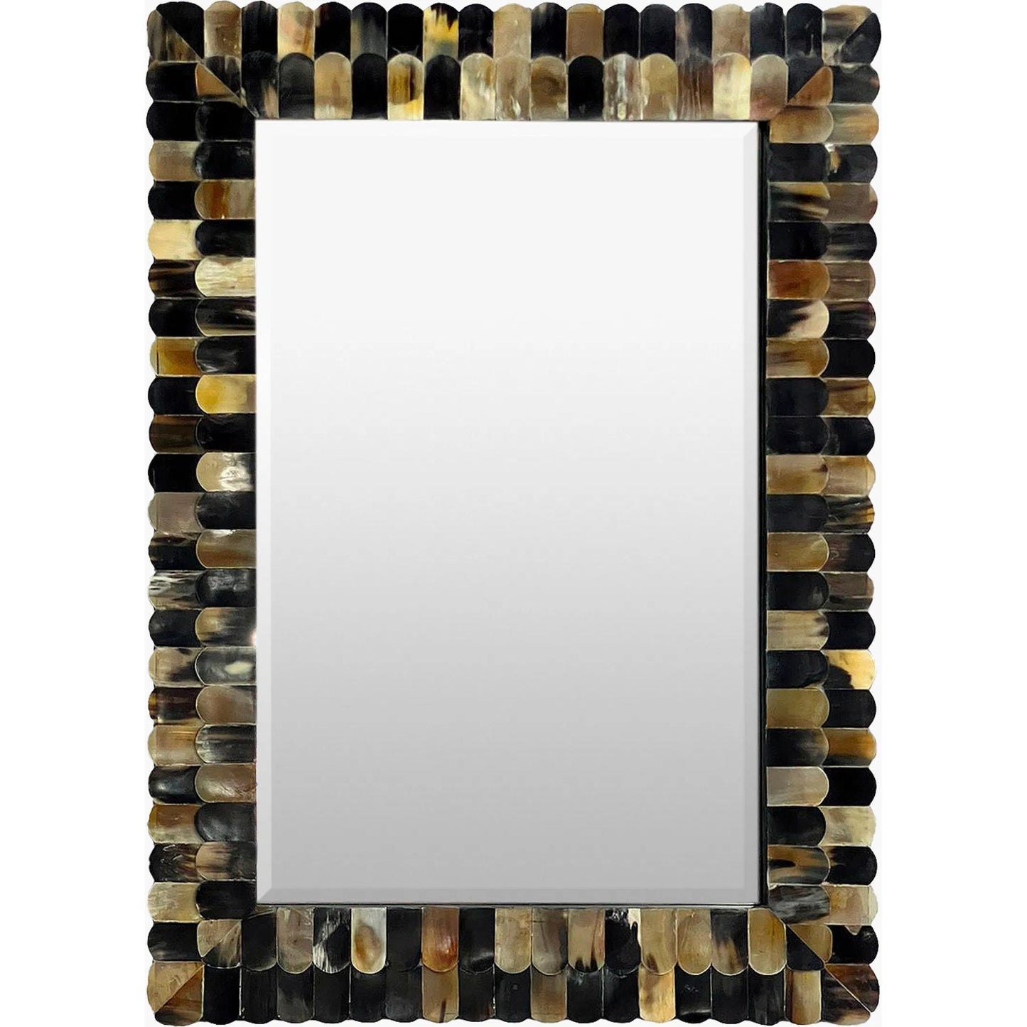 001 SI-2460881 | Primary Silo | Finley Accent Mirror by Surya in black. Made from horn in a unique style.