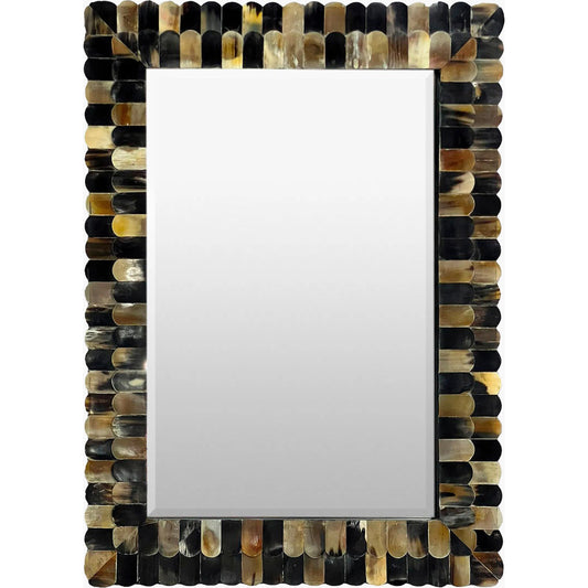 Finley Accent Mirror by Surya in black. Made from horn in a unique style.