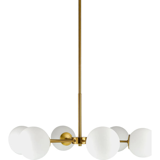 Fiore Chandelier by Livabliss in fixture: gold; shade: white; cord: black and plated, electroplated. Made from iron, glass in a unique style.