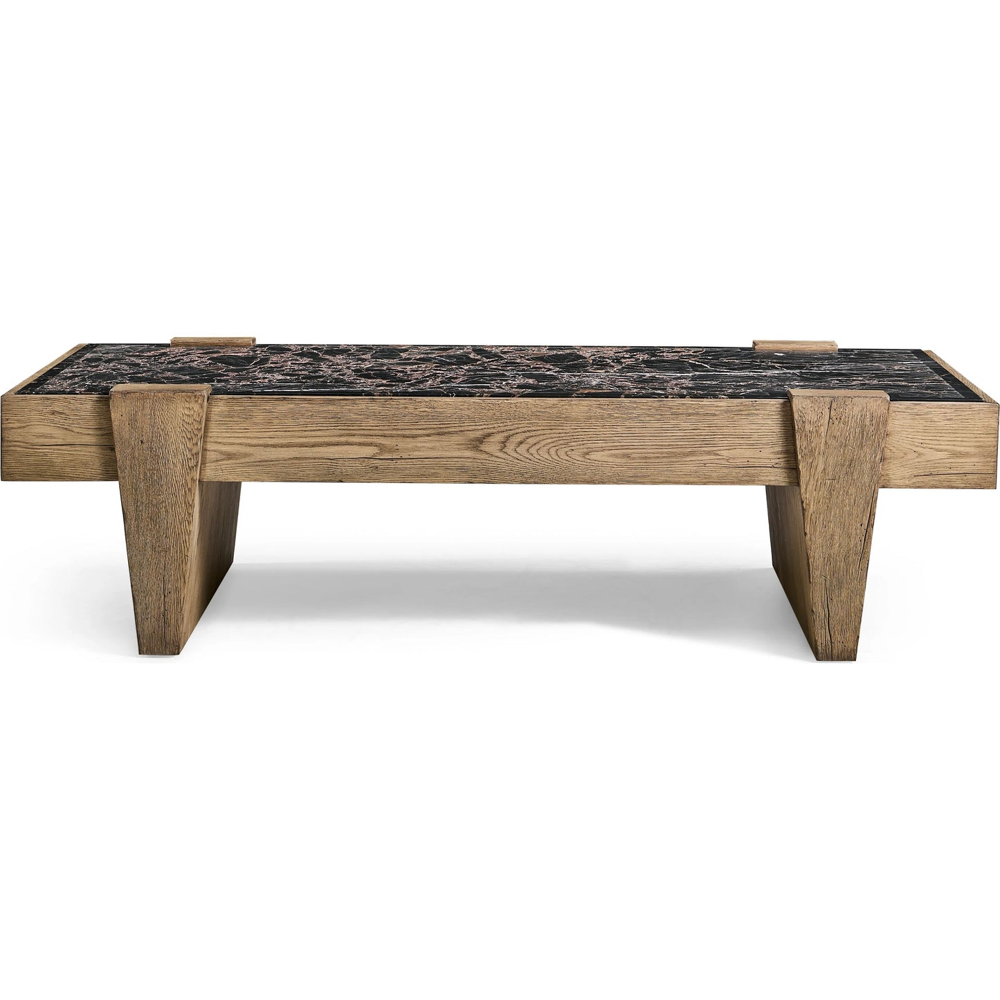 003 SI-2462590 | Additional Silo | Echo Canyon Marble Rectangular Cocktail Table by Jonathan Charles in faded oak. Made from oak veneer in a cottage & farmhouse style.