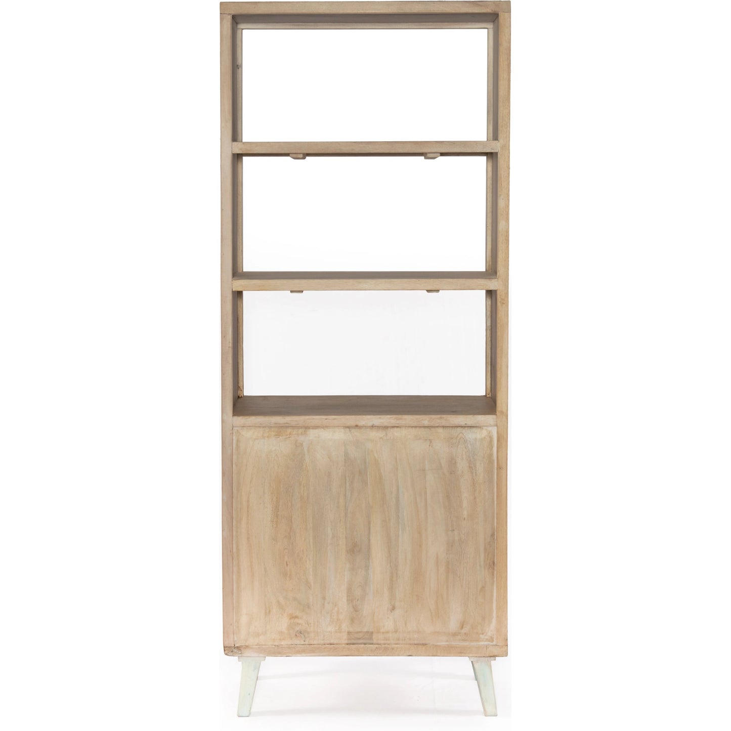 002 SI-2065545 | Primary Silo | Cordoba Reclaimed Bookcase by World Interiors in coastal mist. Made from reclaimed teak wood and iron in a modern style.