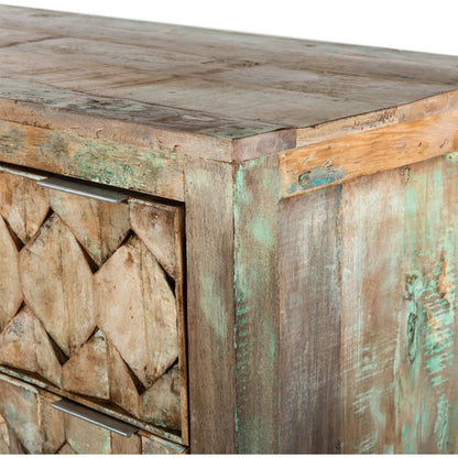 Cordoba Dresser by World Interiors in teal and vintage teal, antique nickel. Made from teak wood, iron in a eclectic & global style.