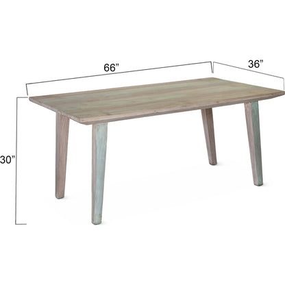 Cordoba Dining Table by World Interiors in teal and vintage teal. Made from teak wood in a cottage & farmhouse style.