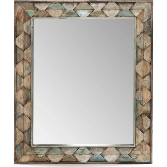 Cordoba Vintage Carved Mirror by World Interiors in teal and vintage teal. Made from reclaimed hardwood in a unique style.