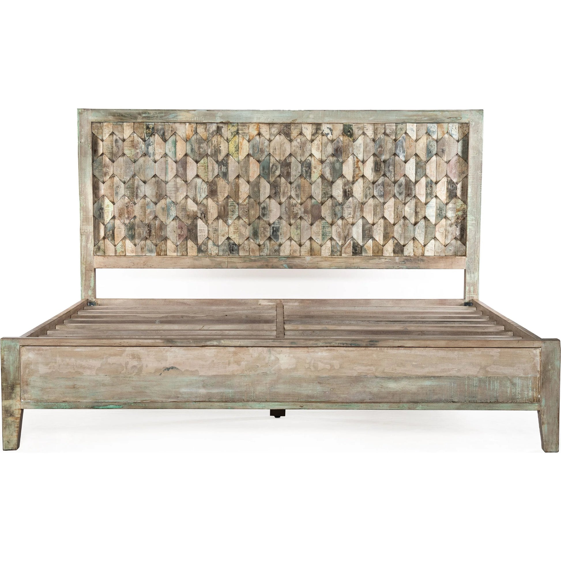 Cordoba Bed by World Interiors in teal and vintage teal. Made from teak wood in a eclectic & global style.