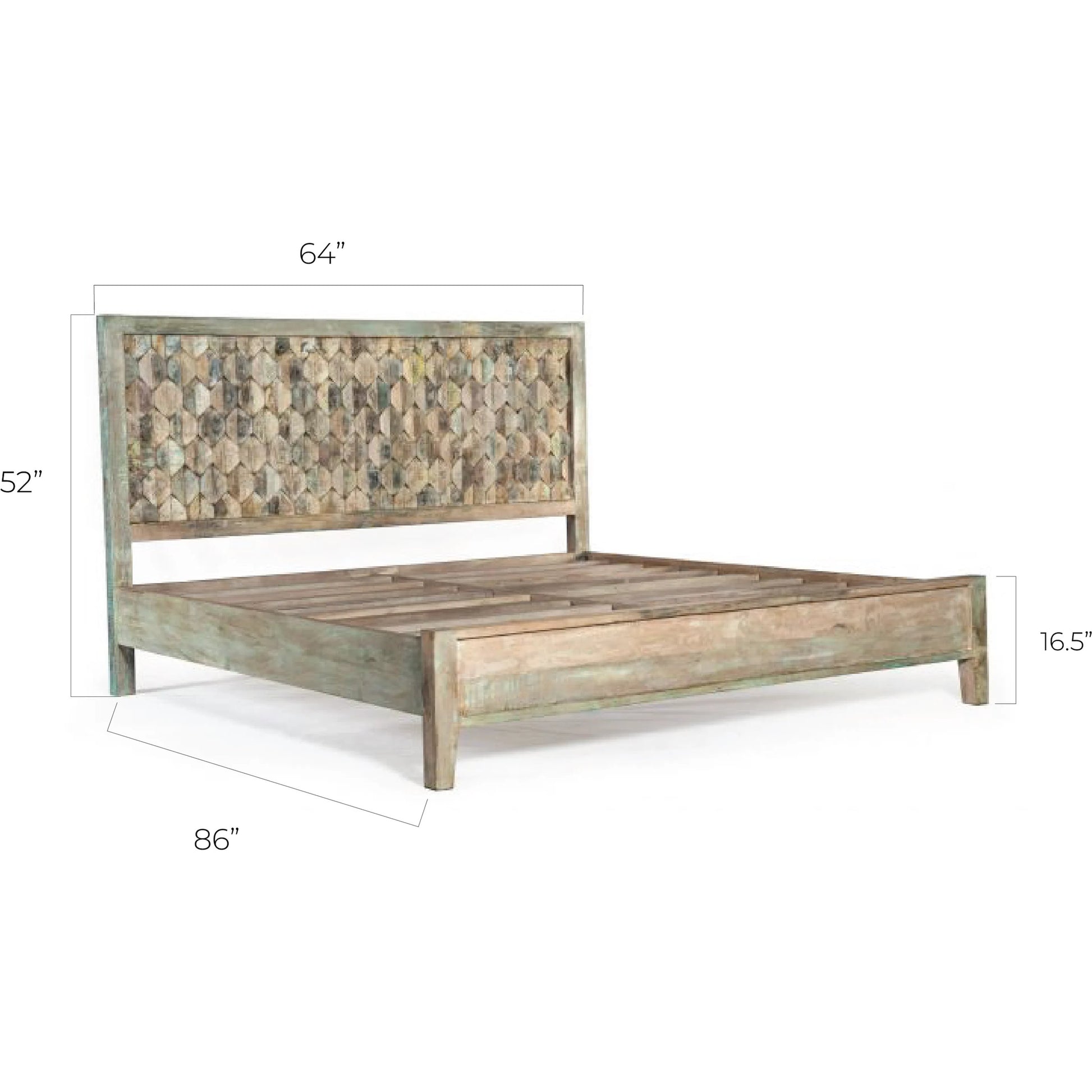 Cordoba Bed by World Interiors in teal and vintage teal. Made from teak wood in a eclectic & global style.