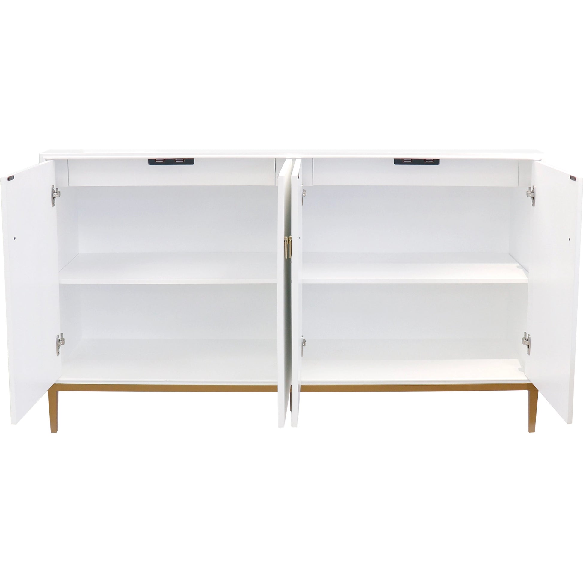 Victoria 4-Door Sideboard by Pasargad Home in ivory. Made from wood, metal in a modern style.