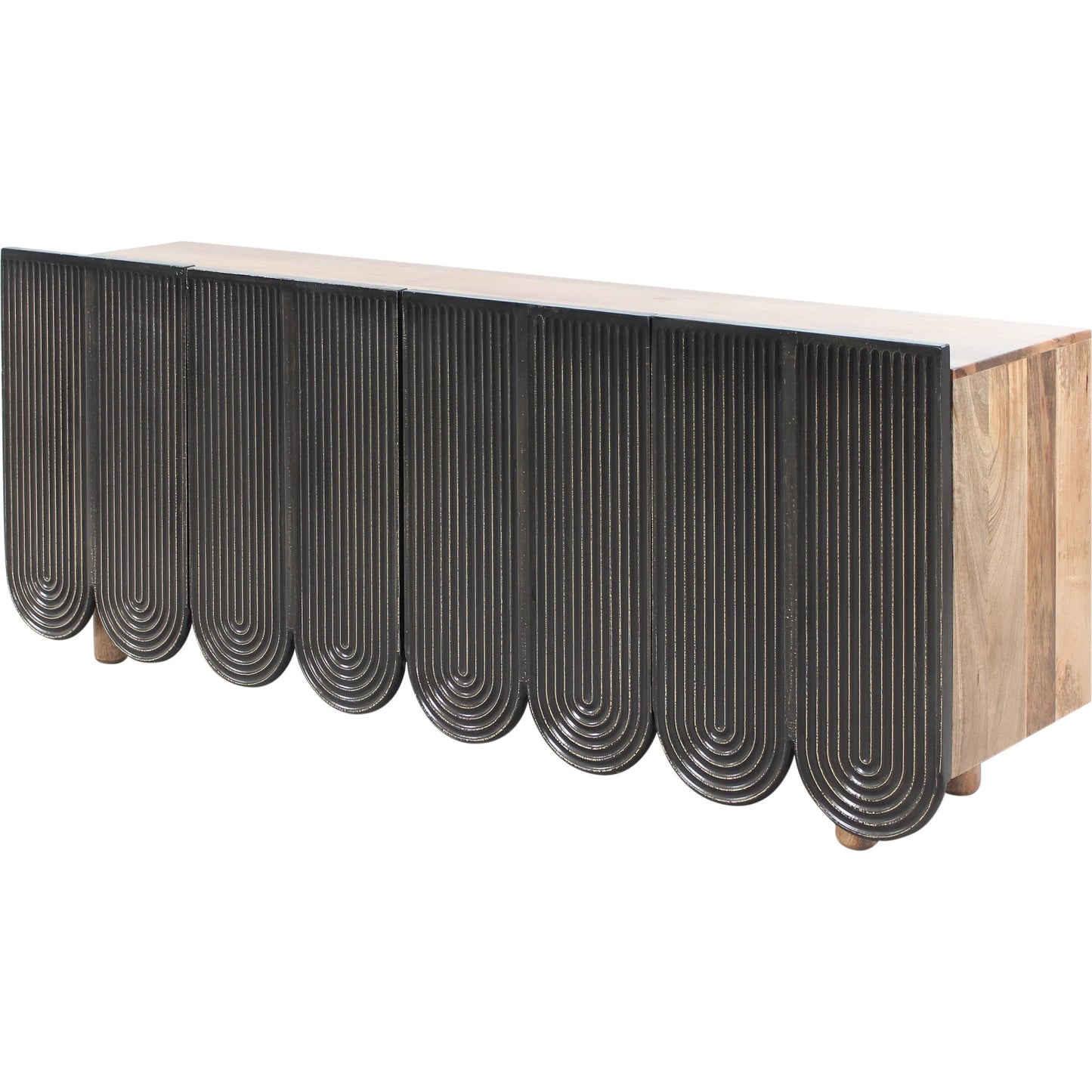 001 SI-2243028 | Primary Silo | Wave Side Board by World Interiors in natural and water based. Made from mango wood, aluminum in a unique style.