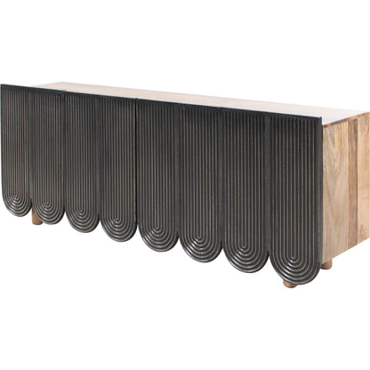 Wave Side Board by World Interiors in natural and water based. Made from mango wood, aluminum in a unique style.