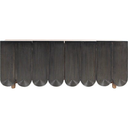 Wave Side Board by World Interiors in natural and water based. Made from mango wood, aluminum in a unique style.