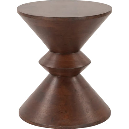 Palm Desert Modern Two Tone Side Table by World Interiors in brown and royal brown. Made from mango wood in a unique style.