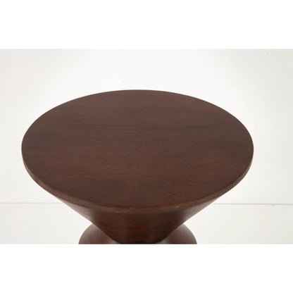 Palm Desert Modern Two Tone Side Table by World Interiors in brown and royal brown. Made from mango wood in a unique style.