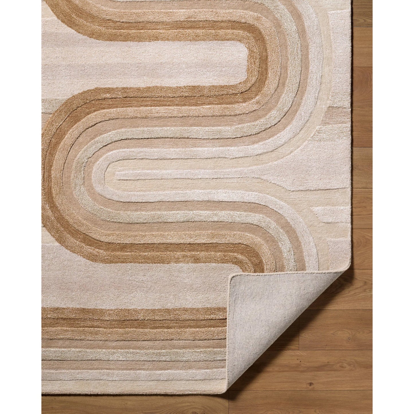 002 SI-2460989,SI-2460990,SI-2460991,SI-2460992,SI-2460993 | Closeup | Fuji FJJ-2300 Rug by Surya in beige, taupe, sandstone, cream. Made from wool, viscose in a unique style.