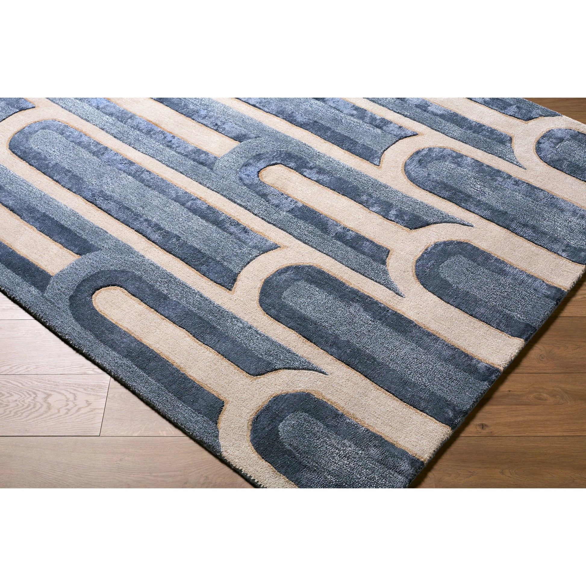 Fuji FJJ-2301 Rug by Surya in charcoal, taupe, slate. Made from wool, viscose in a unique style.