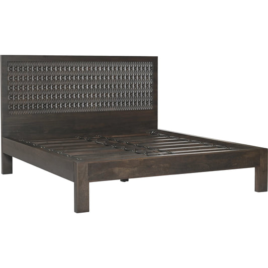 Cairo Bed by World Interiors in brown and dark java. Made from mango wood in a unique style.