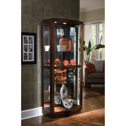 33'' Wide Hardwood Mahogany Curio Display Cabinet by Pulaski Furniture in dark mahogany brown. Made from select hardwoods in a traditional style.