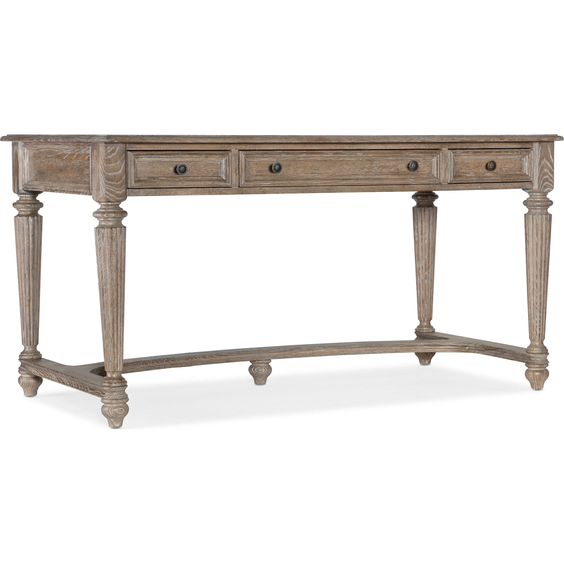 Sutter Writing Desk by Hooker Furniture in claro. Made from cathedral oak veneers in a traditional style.