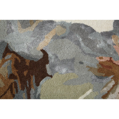 Dafney Transitional & Botanical Rug - 8868F by Feizy in tan, gray, green. Made from viscose, wool in a unique style.